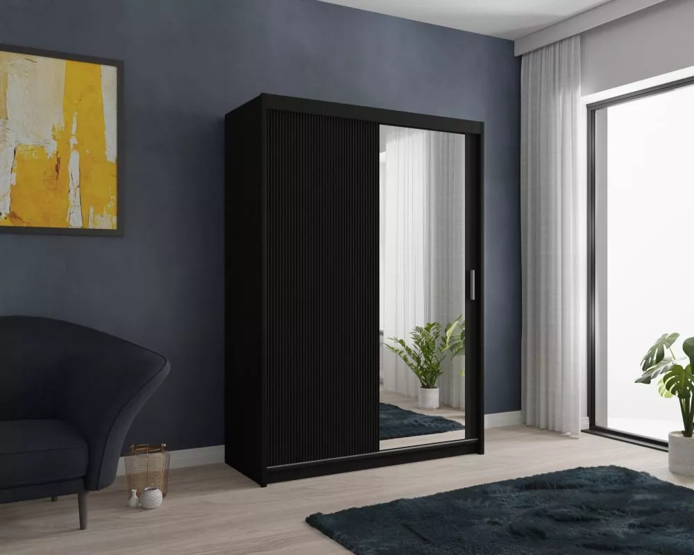 Skapis Chicago Slim · Melns · 150 × 62 × 216 cm