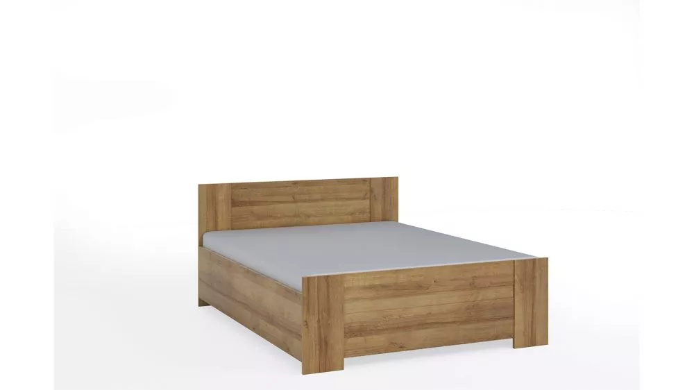 Gulta Bono BO-03 ar stelāžu Guļamvietas platums: 160 cm, Guļamvietas garums: 200 cm, · Zelta ozols · 165 × 205 × 90 cm