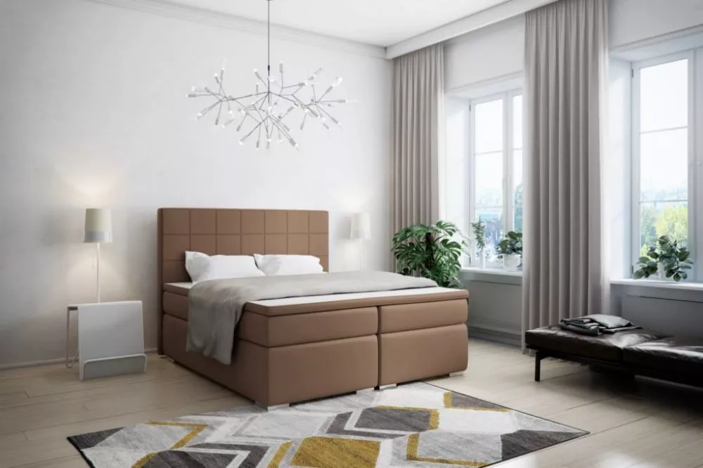 Gulta Vena Boxspring Standard Guļamvietas platums: 160 cm, Guļamvietas garums: 200 cm, · Brūns · 170 × 206 × 120 cm
