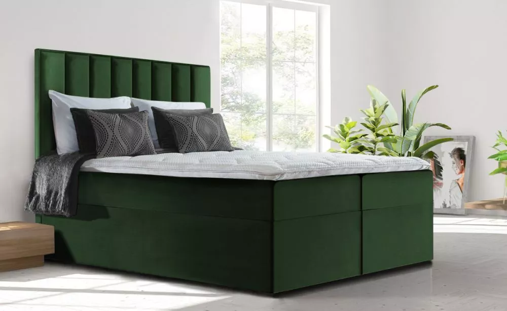 Gulta Simple Premium Boxspring Standard Guļamvietas platums: 160 cm, Guļamvietas garums: 200 cm, · Tumši zaļš · 160 × 21