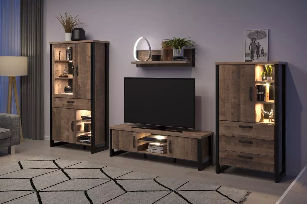 Sekcija Emile Set Korpusa krāsa: tobaco ozols, · 389 × 45 × 195 cm