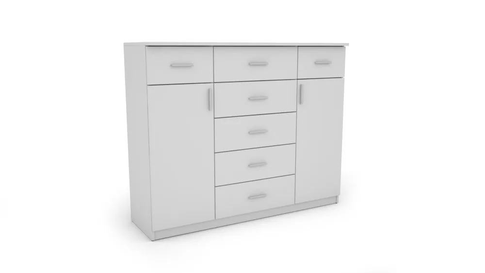Kumode K 140 · Balts · 140 × 45 × 104 cm