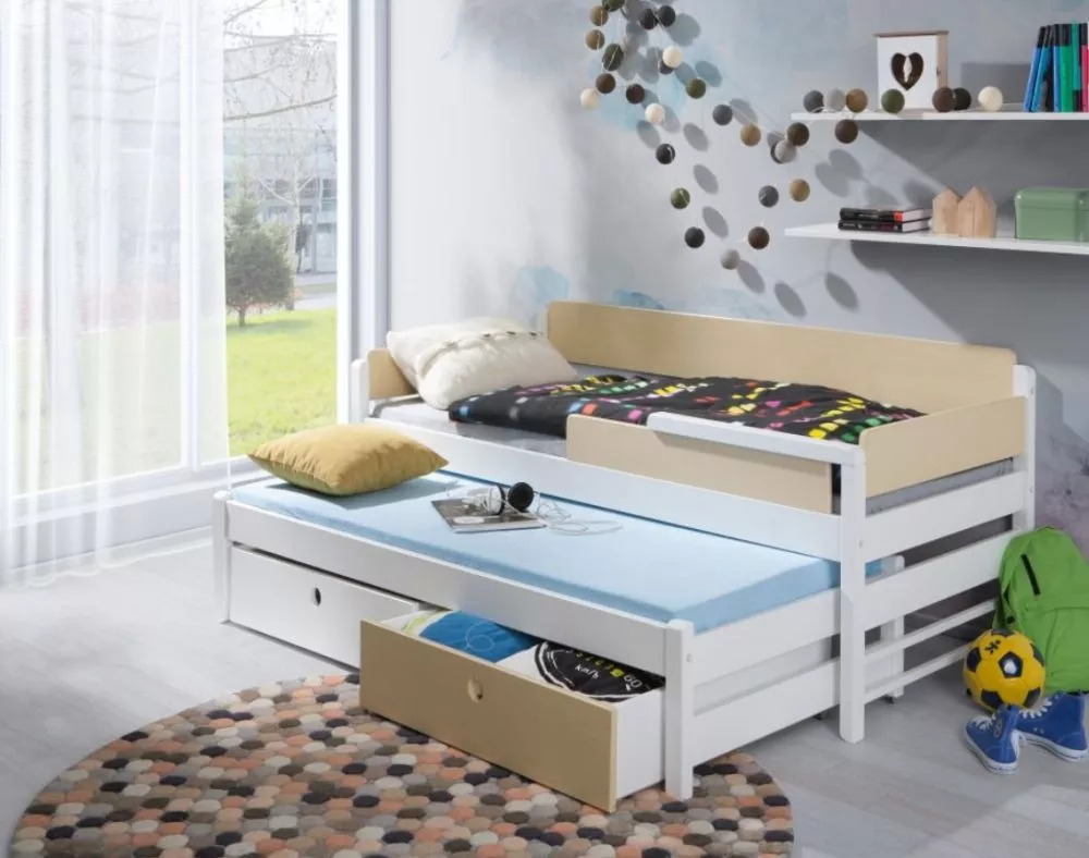 Bērnu gulta Natu 1 ar stelāžu Guļamvietas platums: 80 cm, Guļamvietas garums: 180 cm, · 88 × 190 × 79 cm