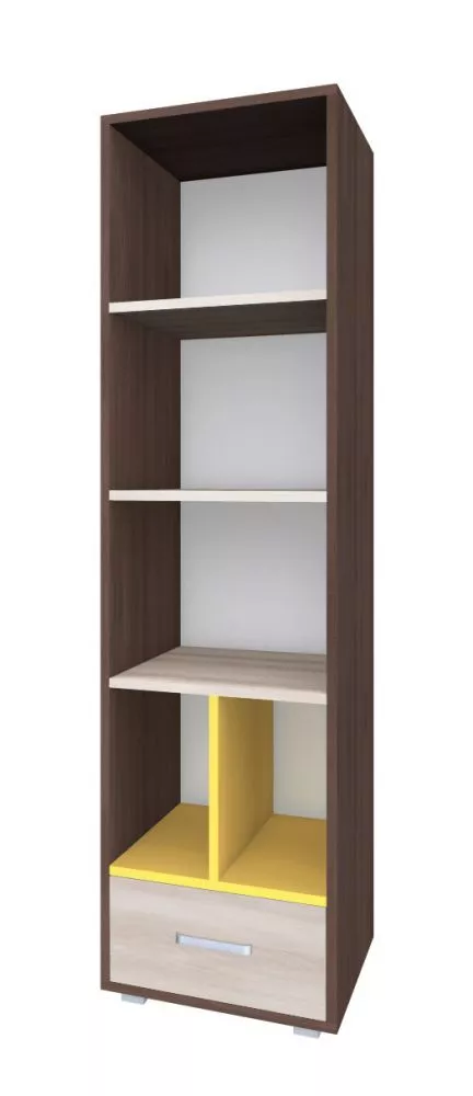 Grāmatu skapis Ewa E-R37 Korpusa krāsa: akācija kanēlis, Elementu krāsa: goba, · 50 × 41 × 190 cm