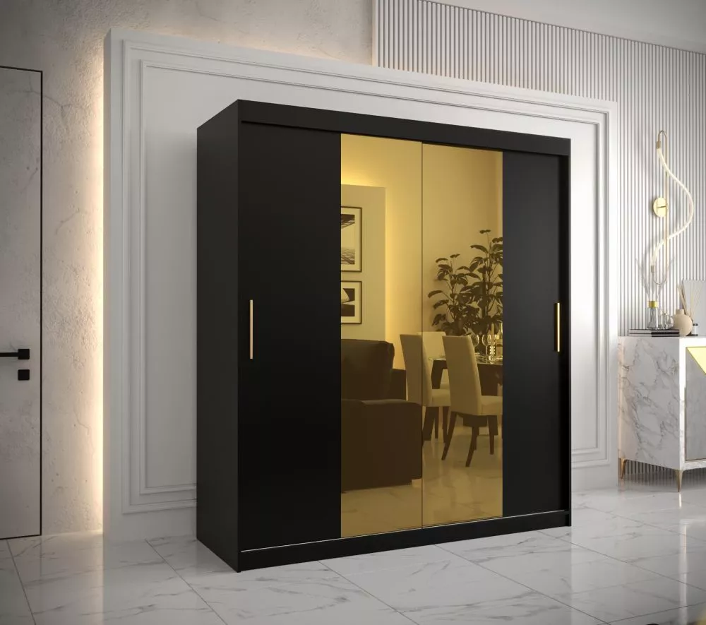 Skapis Golden T1 · Melns · 180 × 62 × 200 cm