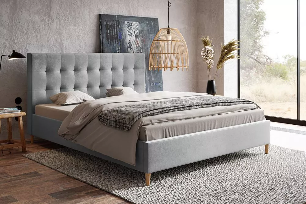 Gulta Lux 4 standard ar stelāžu Guļamvietas platums: 160 cm, Guļamvietas garums: 200 cm, stelāžas tips: koka, · Pelēks ·