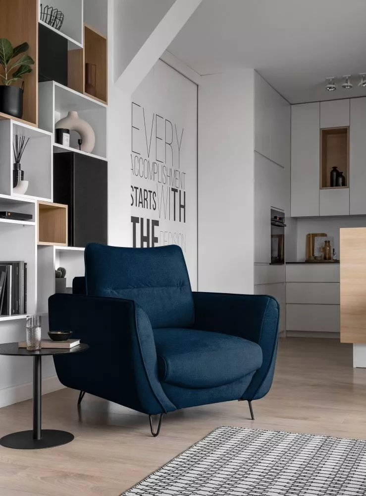 Mīksts krēsls Silva 1S Premium Standard Sēdvietas dziļums: 60 cm, · Zila · 93 × 95 × 82 cm