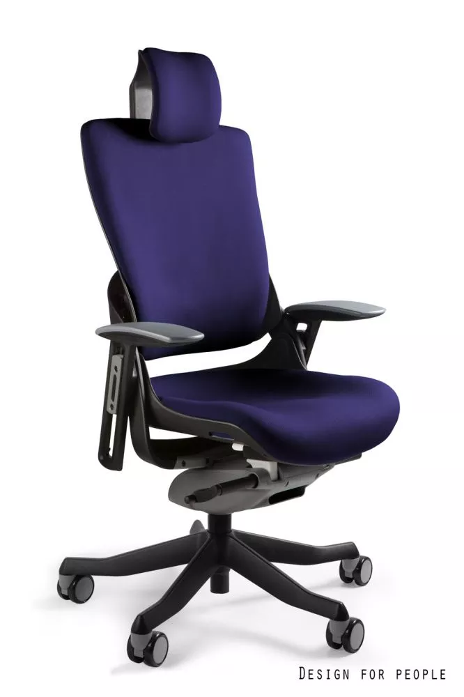 Datorkrēsls Wau 2 Black T Sēdvietas platums: 47 cm, · Zils · 69 × 52 × 117 cm