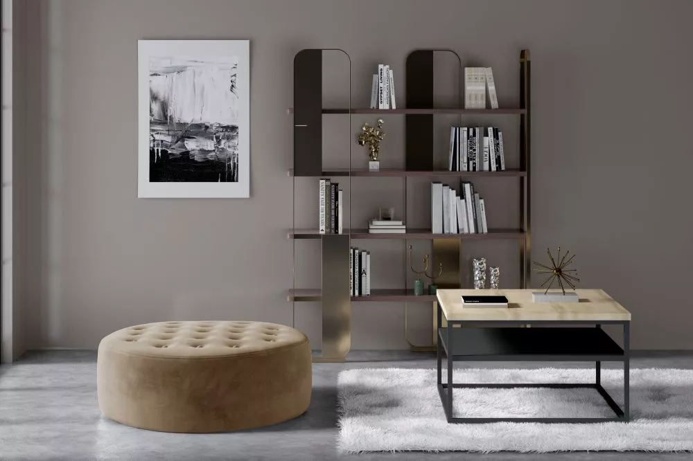 Pufs Monty Standard Auduma numurs: Monolith 09, · Gaiši brūns · 70 × 28 × 70 cm