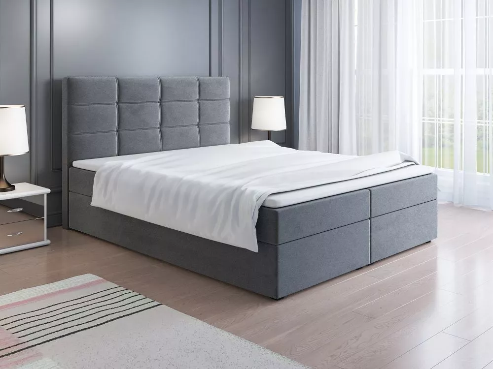 Gulta Classic 1 Boxspring standard Guļamvietas platums: 140 cm, Guļamvietas garums: 200 cm, · Pelēks · 140 × 209 × 115 c