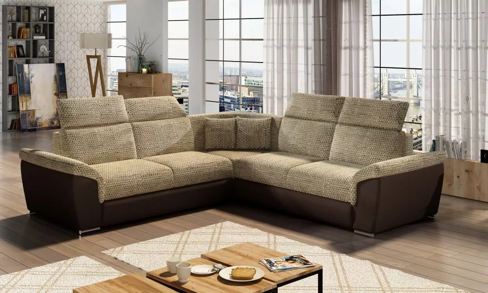 Dīvāns Federico Classic standard · Bēšs + brūns · 268 × 268 × 102 cm