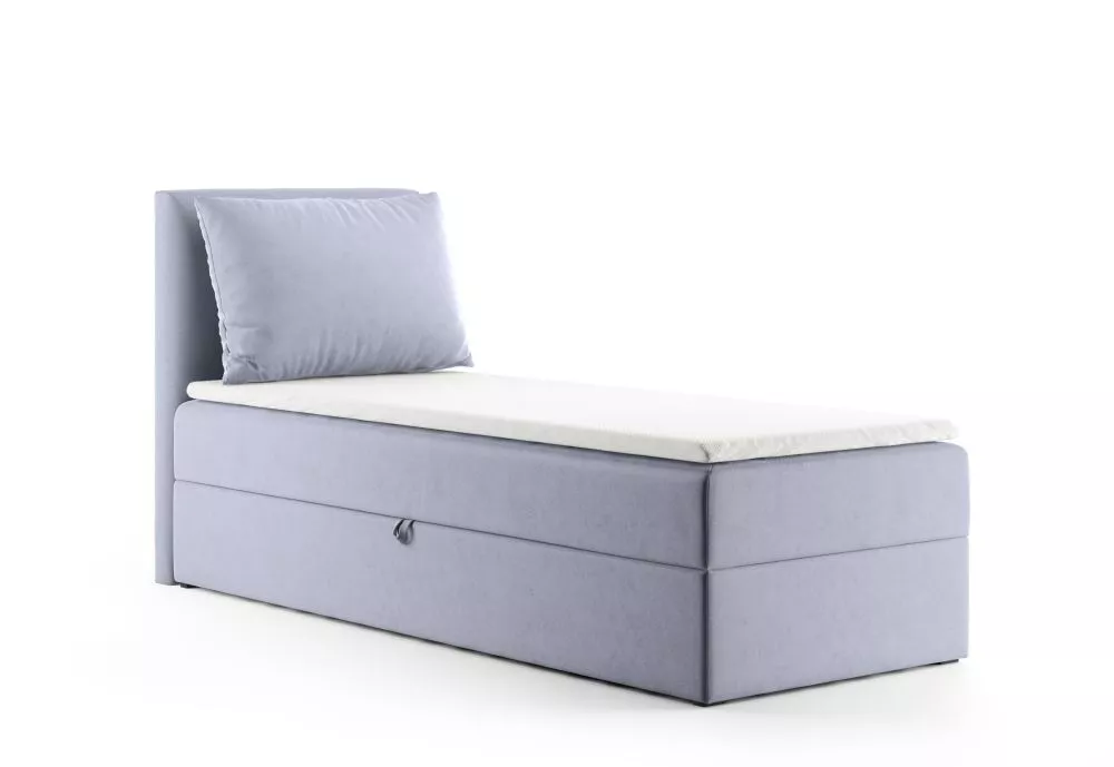 Gulta Eggers L Mini Boxspring Standard Guļamvietas platums: 90 cm, Guļamvietas garums: 200 cm, · Gaiši pelēks · 93 × 206