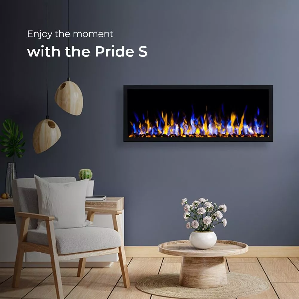 Kamīns Pride S92 Ar tālvadības pulti: 1, Daudzkrāsaina liesma: 1, Liesmas spilgtuma regulēšana: 1, Dekoratīvais režīms: 