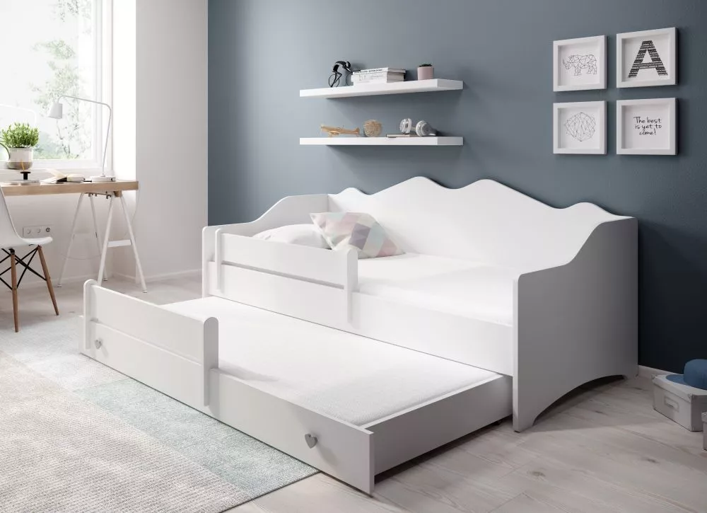 Bērnu gulta Emka 2 ar stelāžu Guļamvietas platums: 80 cm, Guļamvietas garums: 160 cm, · 85 × 164 × 70 cm