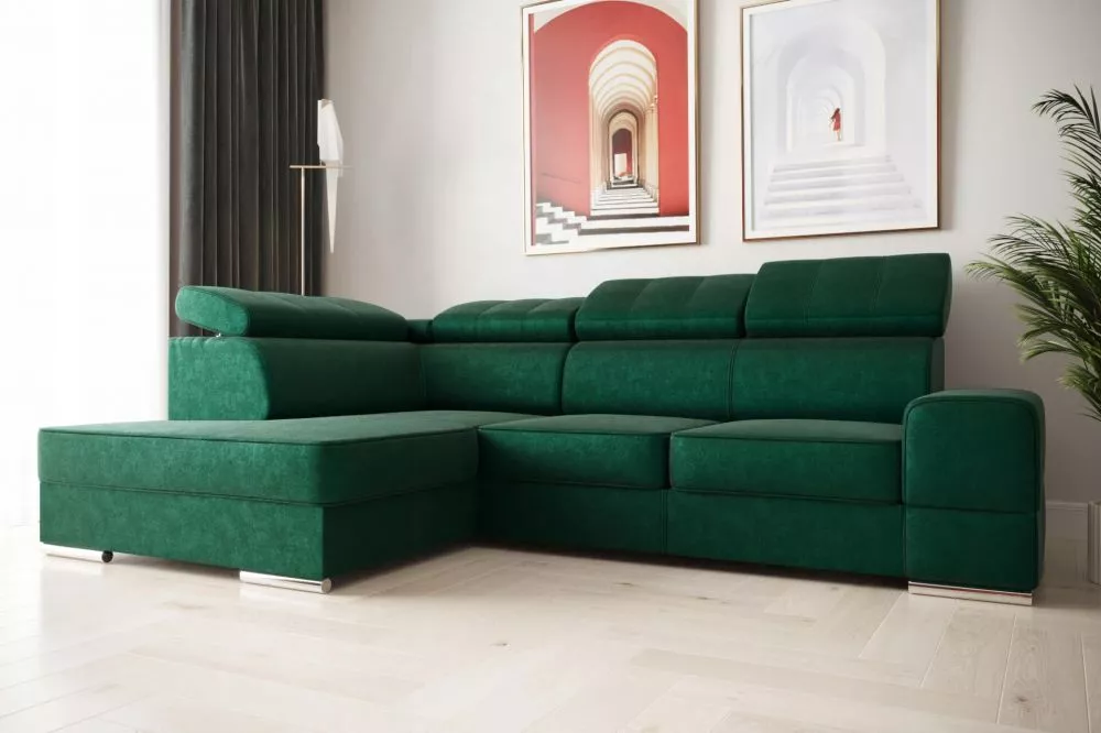 Dīvāns Royal 1 Relax standard · Tumši zaļš · 185 × 260 × 79 cm