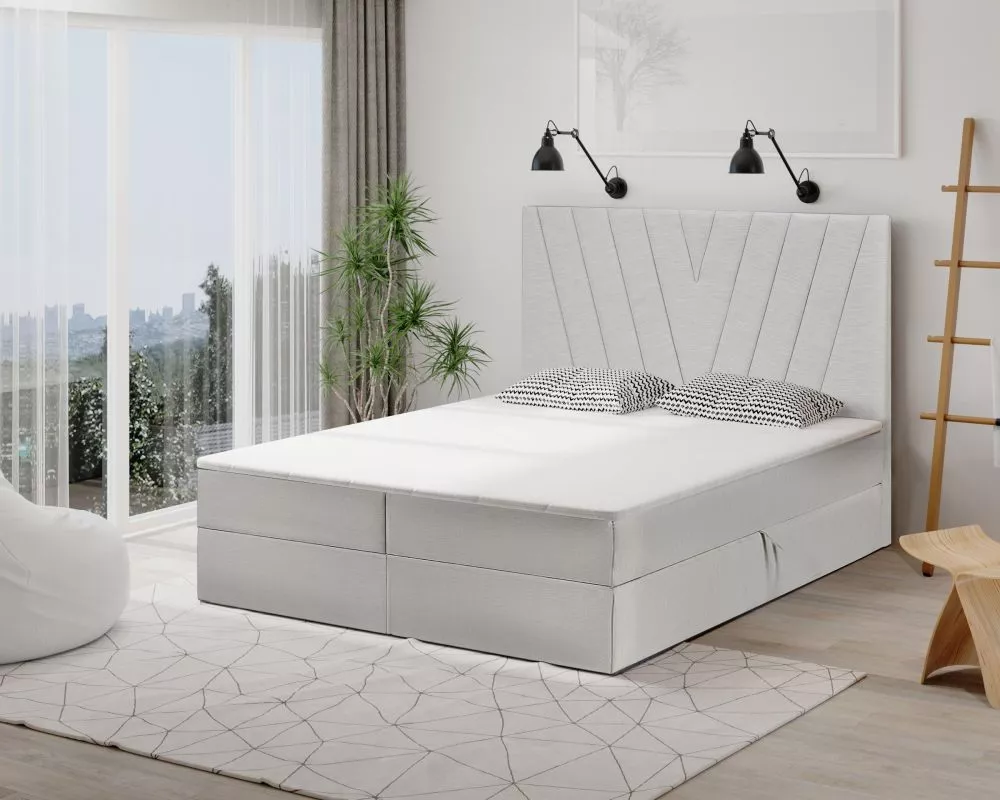 Gulta Florence Comfort Boxspring standard Guļamvietas platums: 140 cm, Guļamvietas garums: 200 cm, · Gaiši pelēks · 142 