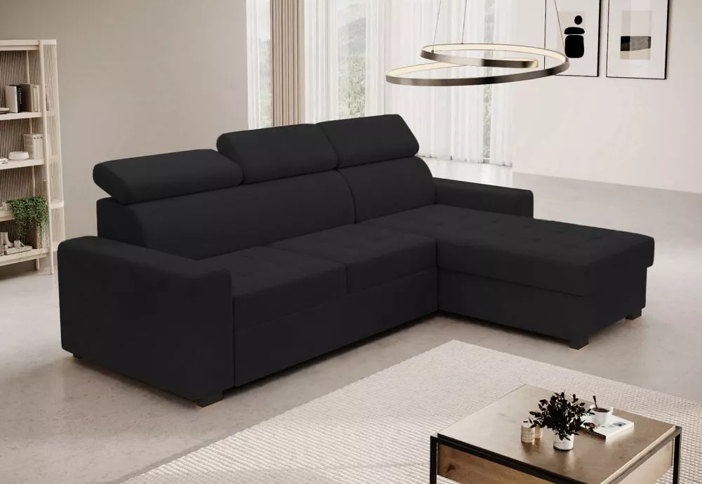 Dīvāns Monsun standard · Melns · 170 × 245 × 96 cm
