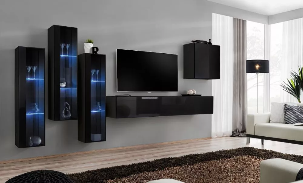 Sekcija Switch 13 · Melns · 320 × 40 × 180 cm