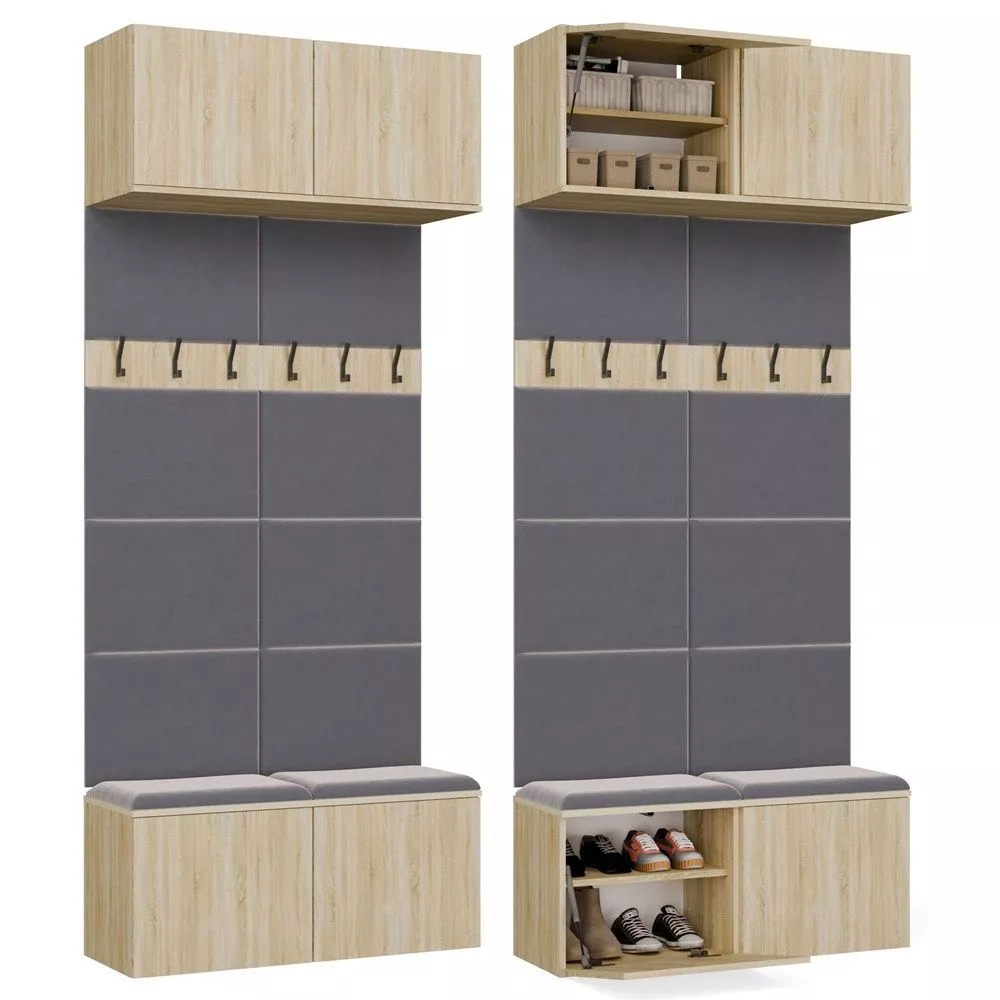 Koridora iekārta Haga Set 2W · Ozols sonoma · 100 × 35 × 238 cm