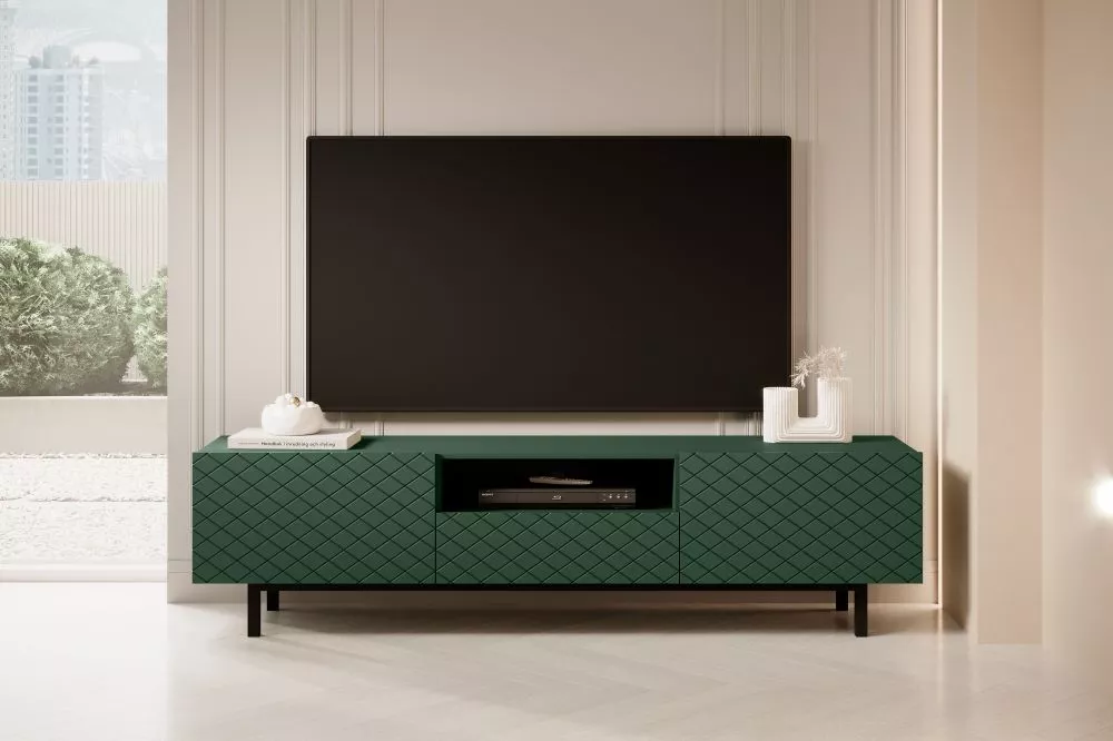 TV tumba Scalia 2 RTV 190 2K1SZ Black · Tumši zaļš · 190 × 42 × 49 cm
