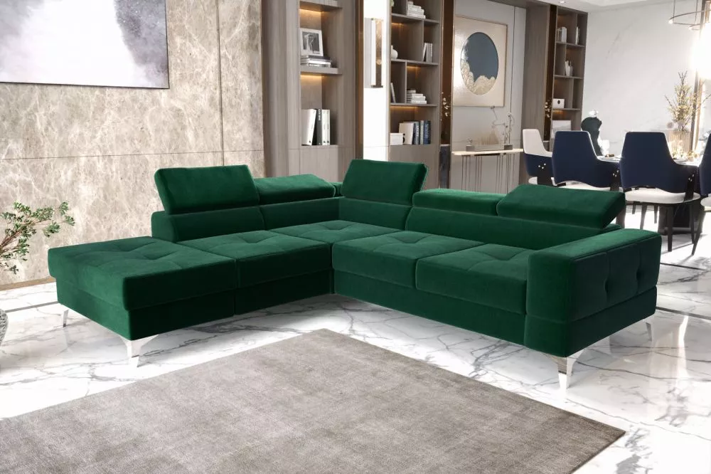Dīvāns Toscania 2 standard · Zaļš · 222 × 250 × 78 cm