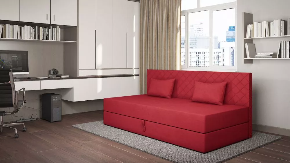 Dīvāns Ivet 2 Standard · Sarkans · 97 × 200 × 90 cm