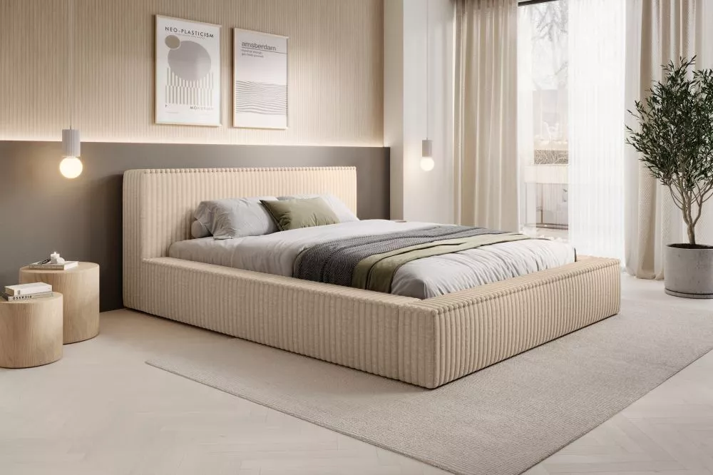 Gulta Melody Standard ar stelāžu Guļamvietas platums: 160 cm, Guļamvietas garums: 200 cm, stelāžas tips: koka, · Bēšs · 