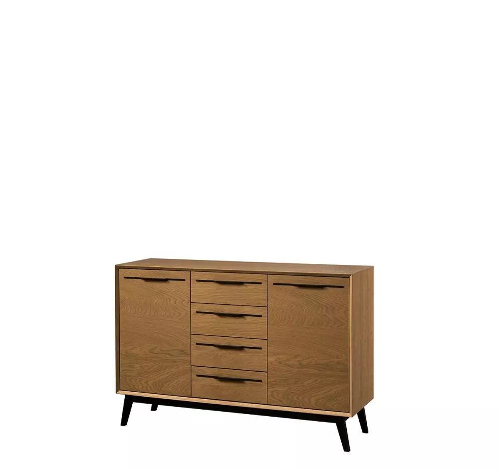 Kumode Lazure 45 · Dižskābardis + melns · 136 × 42 × 90 cm
