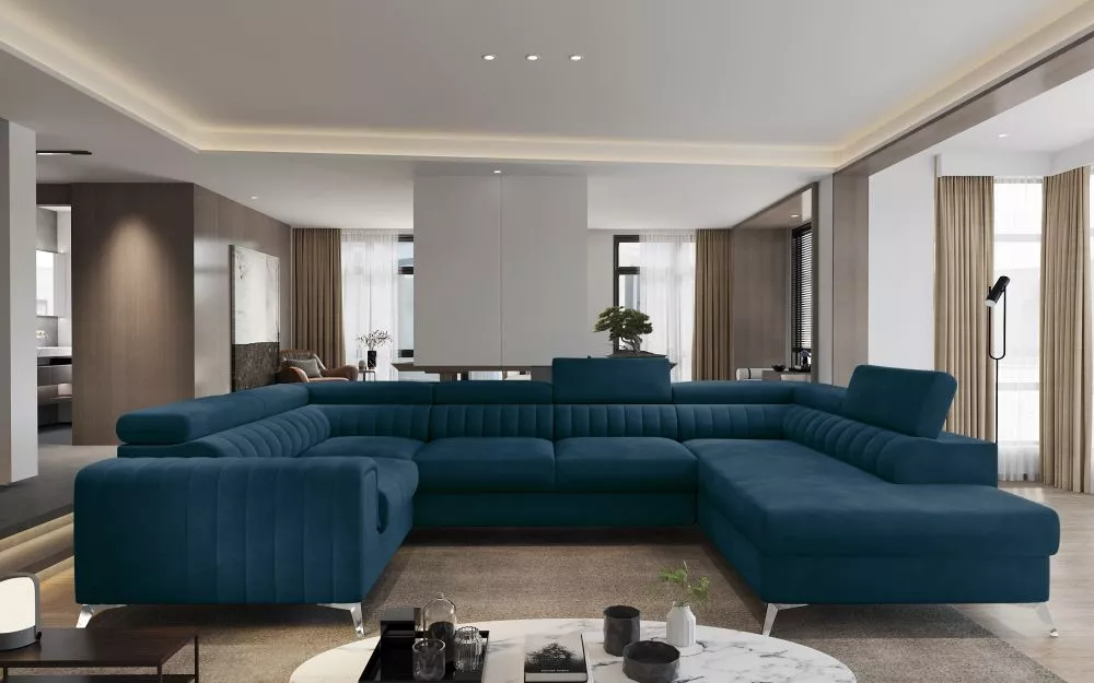 Dīvāns Louis Premium Standard · Zils · 202 × 340 × 72 cm