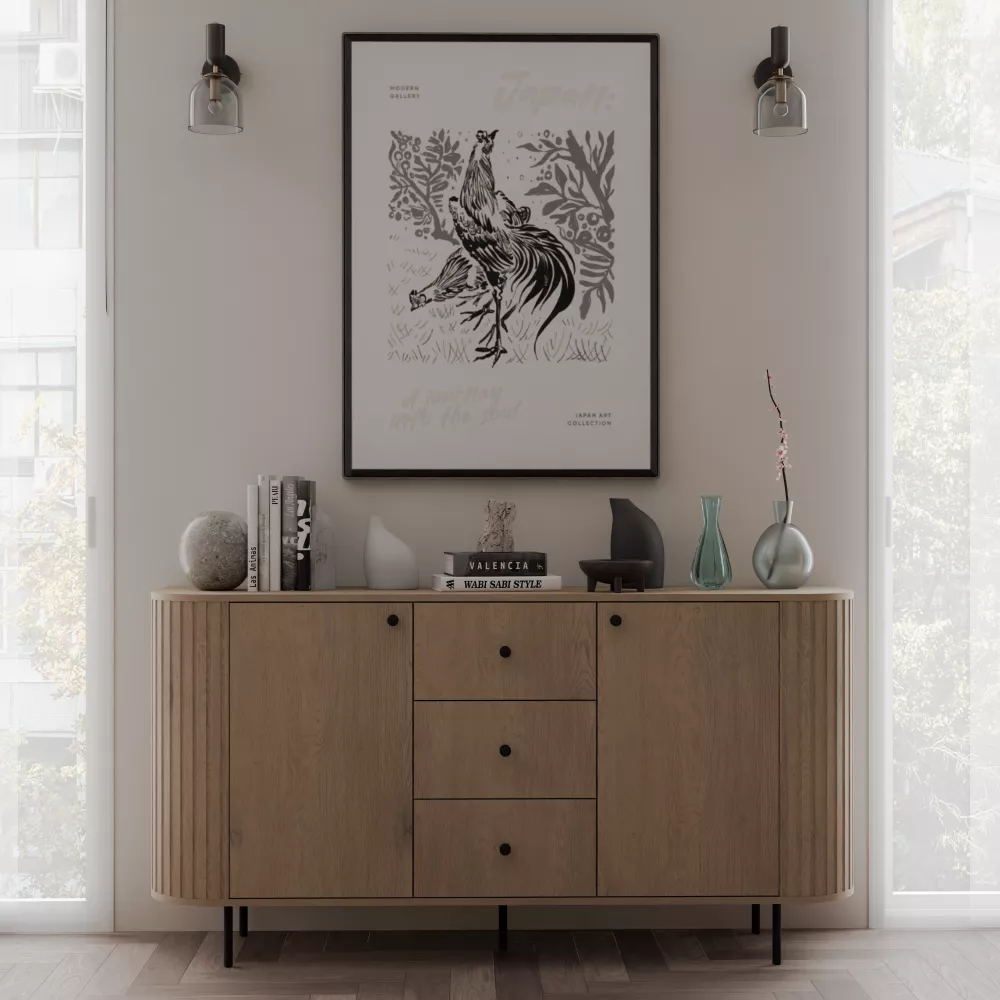 Kumode Ovalio 823 · Ozols kremona · 165 × 42 × 85 cm