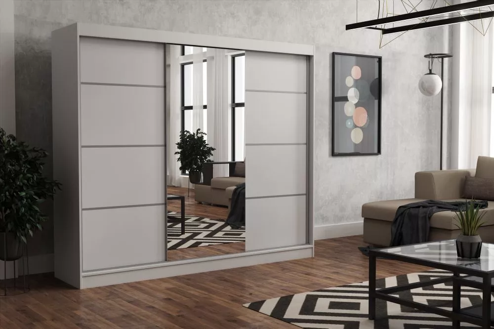 Skapis Tom Mirror · Balts · 250 × 60 × 215 cm