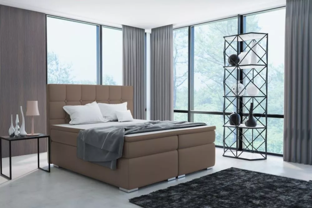 Gulta Tora Boxspring Standard Guļamvietas platums: 160 cm, Guļamvietas garums: 200 cm, · Brūns · 170 × 206 × 120 cm
