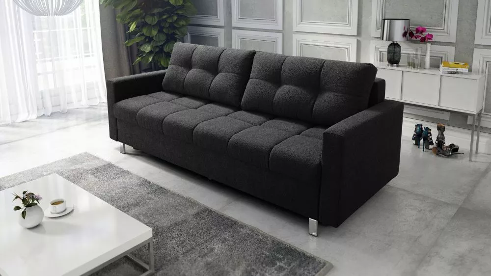 Dīvāns Carmen Sofa Standard · Melns · 92 × 223 × 93 cm