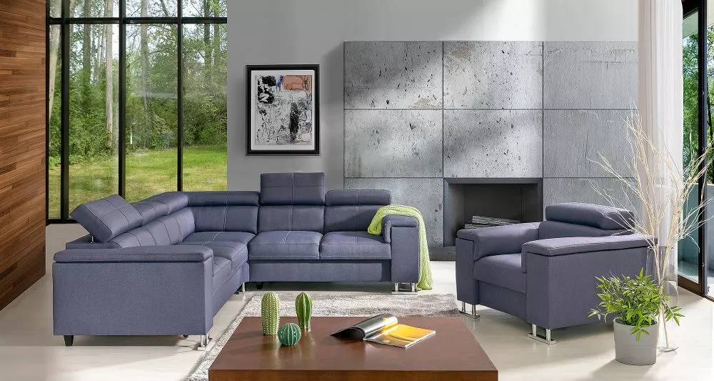 Dīvāns Boston 2 Relax standard · Zils · 241 × 271 × 81 cm