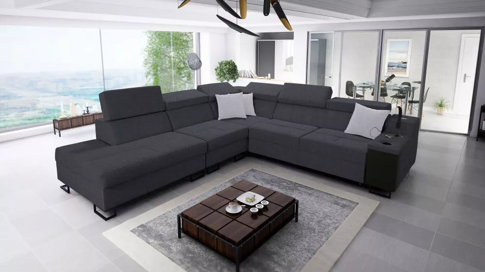 Dīvāns Alicante 9 Standard · Tumši pelēks · 287 × 300 × 81 cm