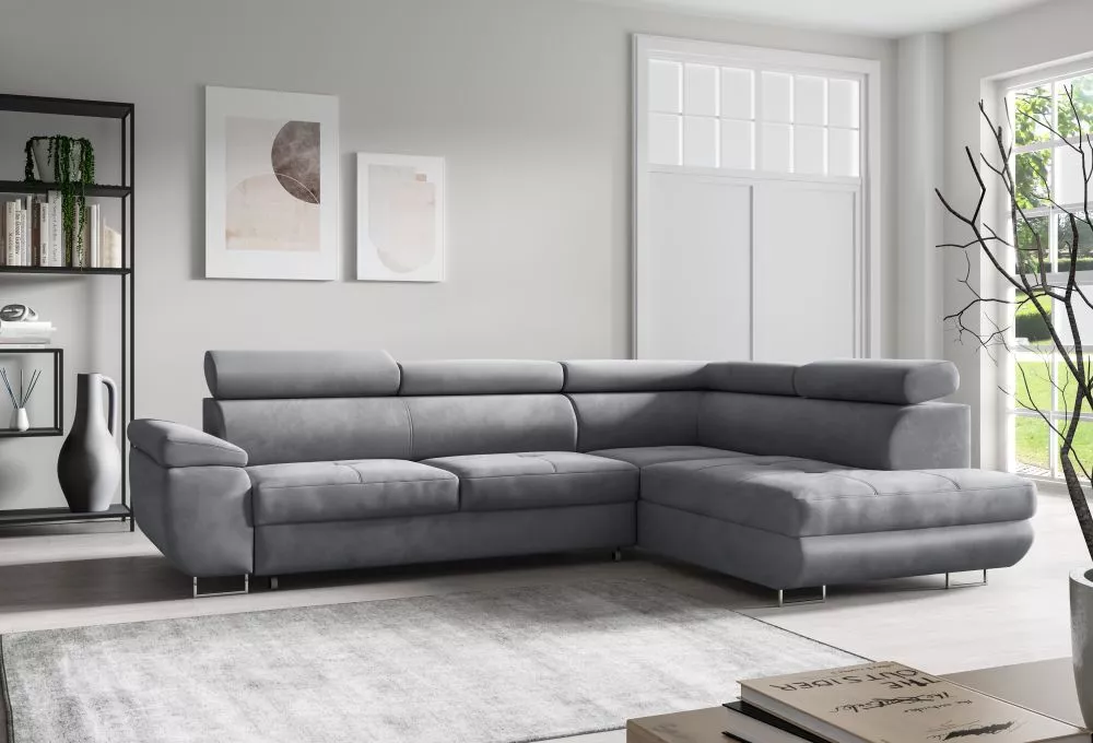 Dīvāns Mona Corner standard · Pelēks · 201 × 279 × 83 cm