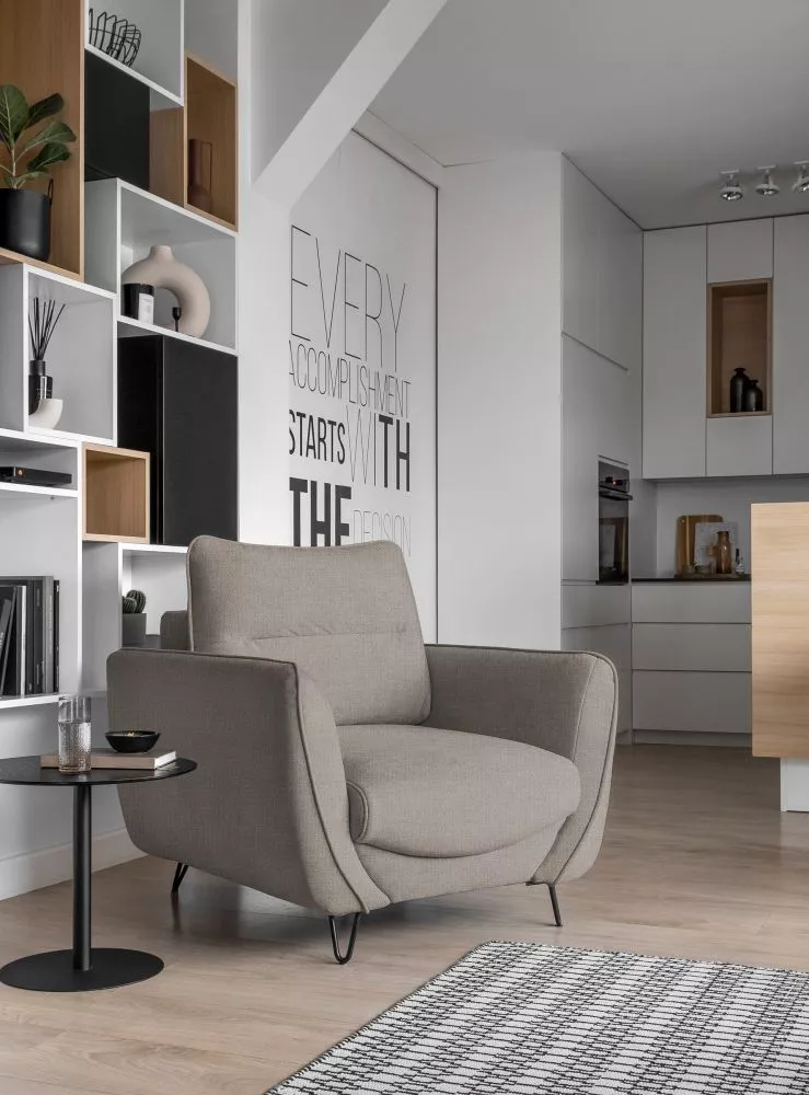 Mīksts krēsls Silva 1S standard Sēdvietas dziļums: 60 cm, · Kapučino · 93 × 95 × 82 cm