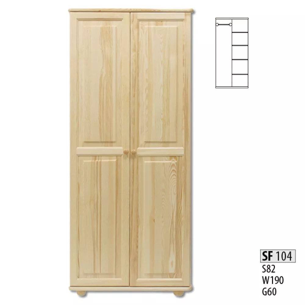 Skapis SF 104 · Priede · 82 × 60 × 190 cm