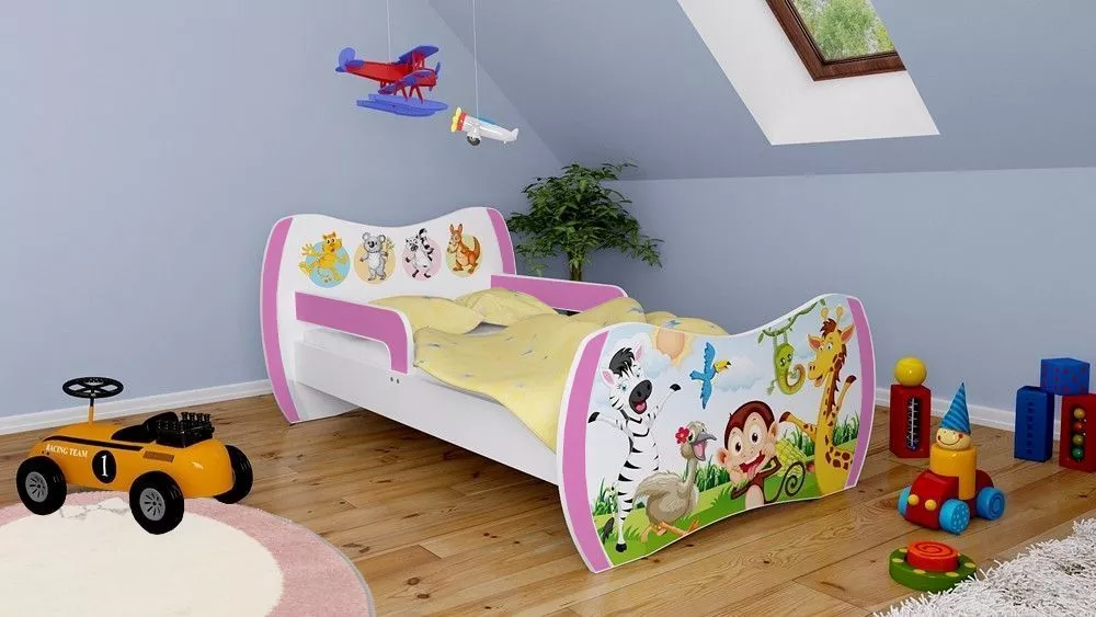 Bērnu gulta Dream L01 140x70 DM06 ar stelāžu Guļamvietas platums: 70 cm, Guļamvietas garums: 140 cm, · 94 × 144 × 71 cm