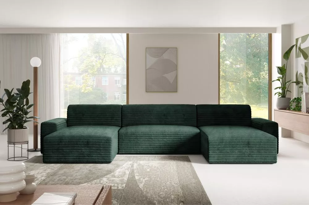 Dīvāns Vivaio U standard · Zaļš · 185 × 405 × 82 cm