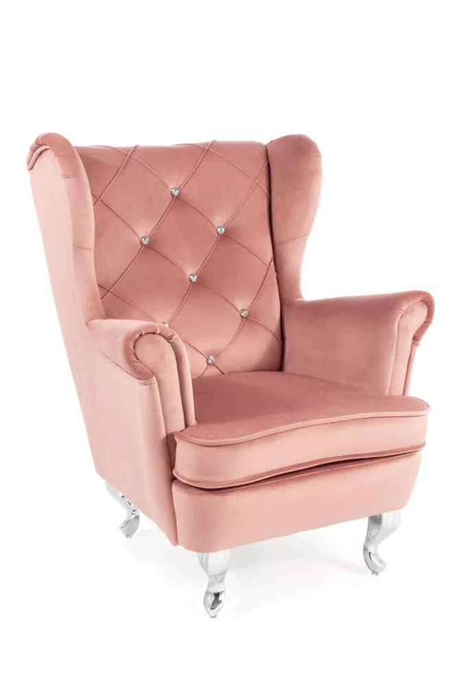 Bērnu krēsliņš Lili Velvet Kids Auduma numurs: Bluvel 52, · Rozā · 81 × 69 × 65 cm