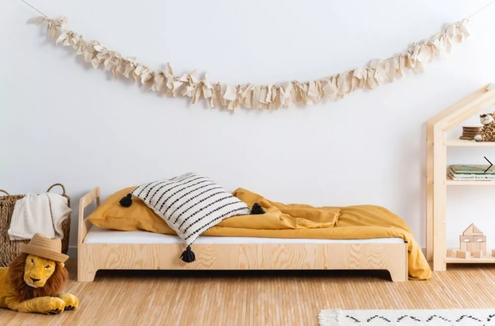 Bērnu gulta Kiki 3 ar stelāžu Guļamvietas platums: 90 cm, Guļamvietas garums: 180 cm, · Priede · 93 × 183 × 40 cm