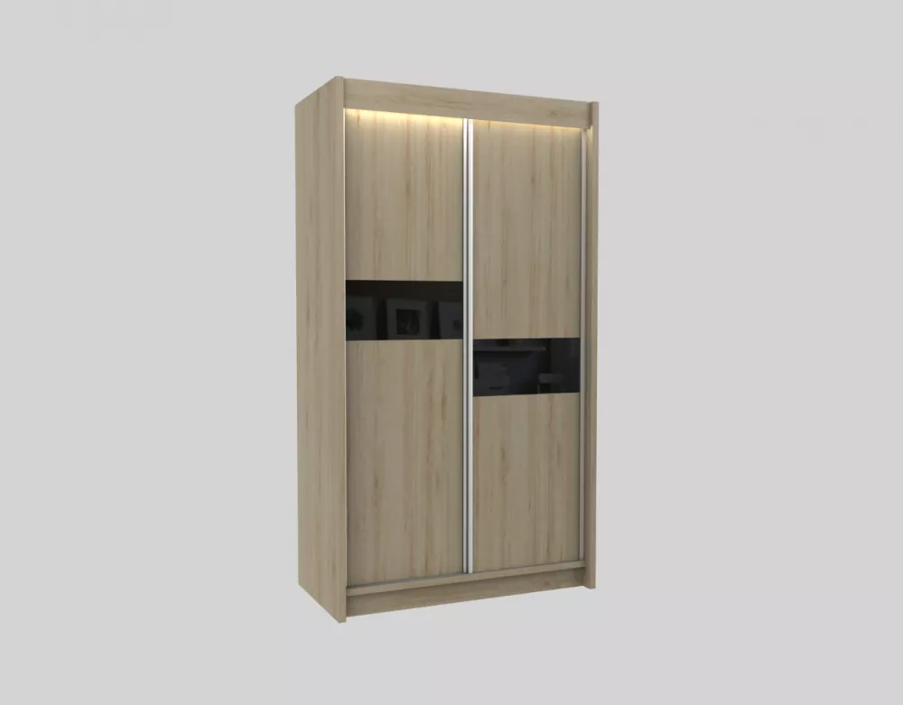 Skapis Livia ar LED · Sonoma · 120 × 61 × 216 cm