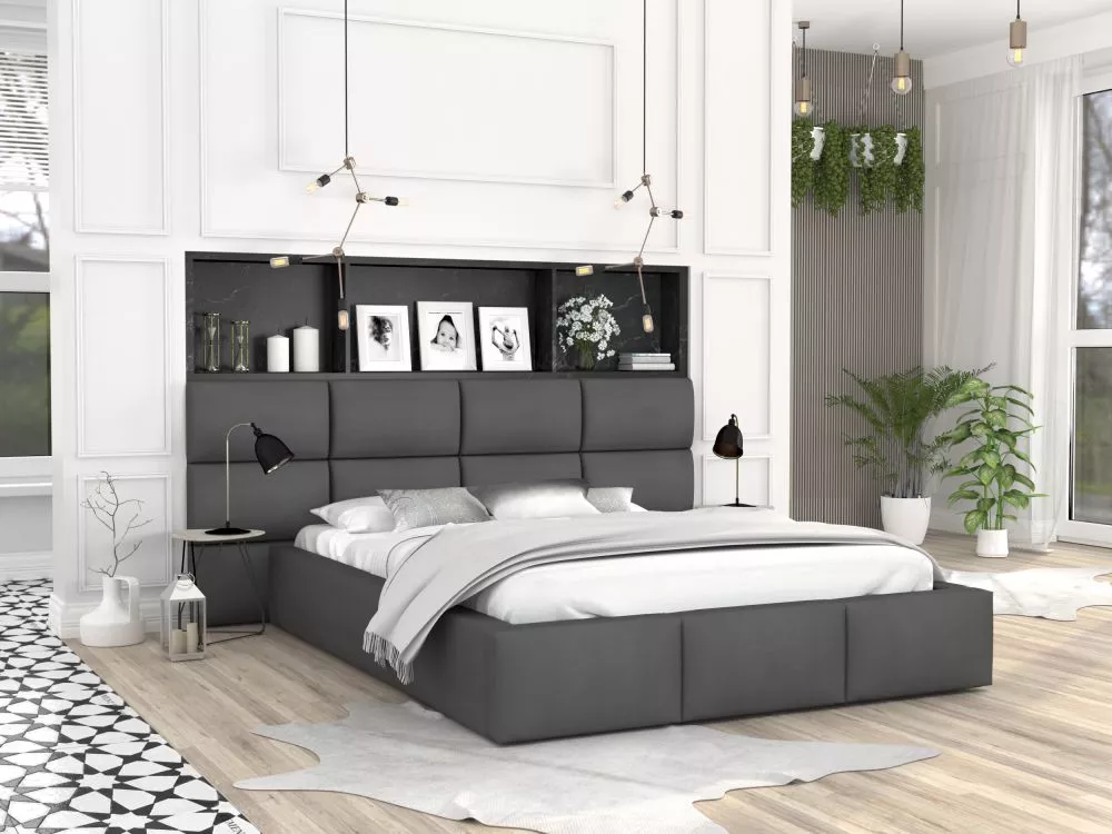Gulta Denver Basic Standard ar stelāžu Guļamvietas platums: 180 cm, Guļamvietas garums: 200 cm, stelāžas tips: koka, · G