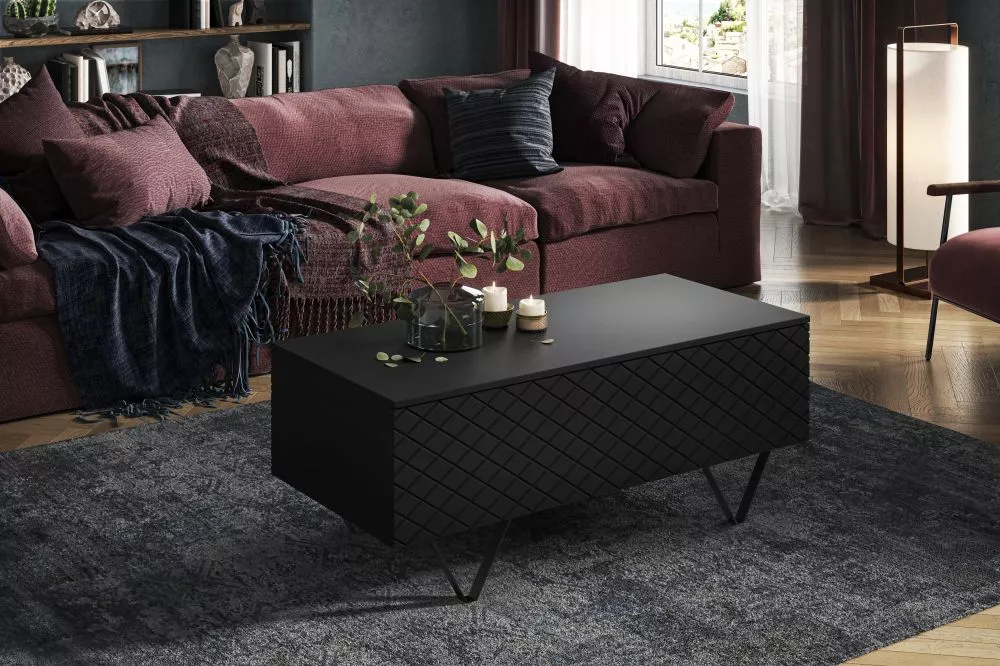 Žurnālgalds Scalia L120 2K Black · Melns · 120 × 55 × 48 cm