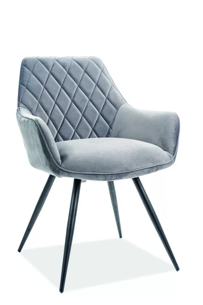 Krēsls Linea Velvet · Pelēks · 82 × 43 × 43 cm