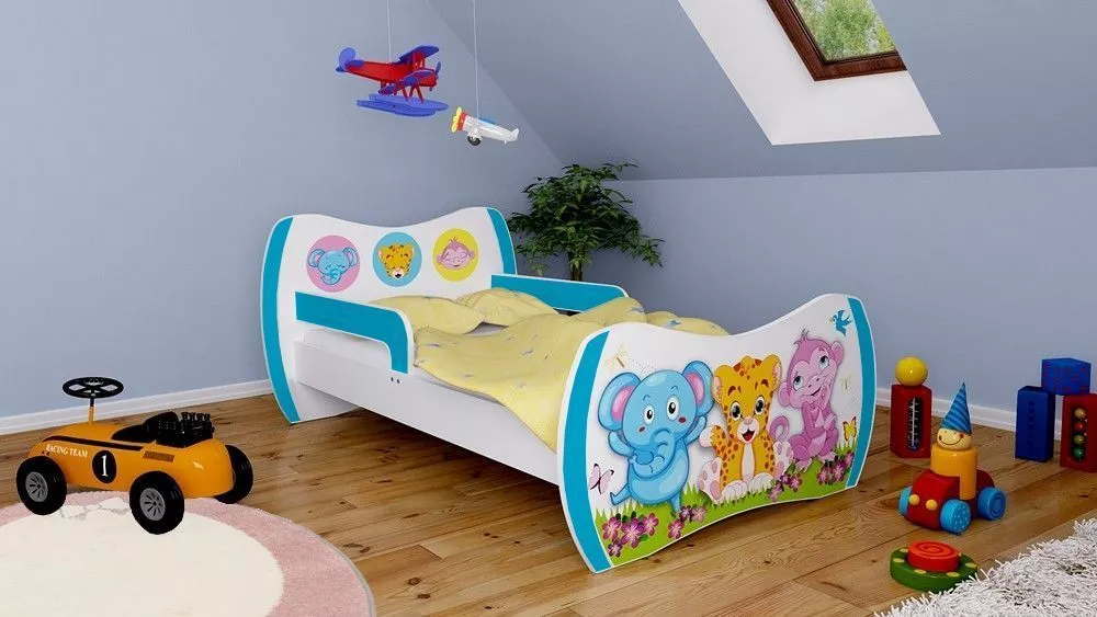 Bērnu gulta Dream L01 140x70 DM04 ar stelāžu Guļamvietas platums: 70 cm, Guļamvietas garums: 140 cm, · 94 × 144 × 71 cm