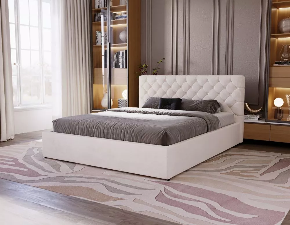 Gulta Molly Slim Standard ar stelāžu Guļamvietas platums: 120 cm, Guļamvietas garums: 200 cm, stelāžas tips: koka, · Krē