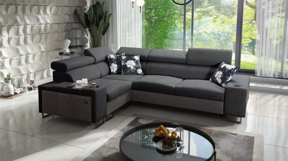 Dīvāns Melody 2 Premium Standard · Grafīts · 205 × 282 × 84 cm