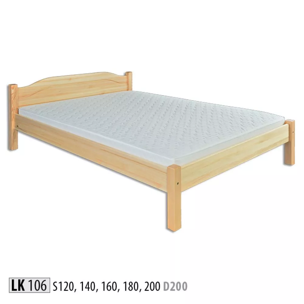 Gulta LK 106 ar stelāžu Kājiņu izmērs: 6x6 cm, Guļamvietas platums: 200 cm, Guļamvietas garums: 200 cm, stelāžas tips: k